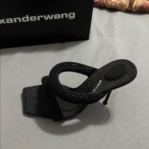 ALEXANDER WANG JULIE TUBULAR 105MM CRYSTAL-EMBELLISHED SANDALS